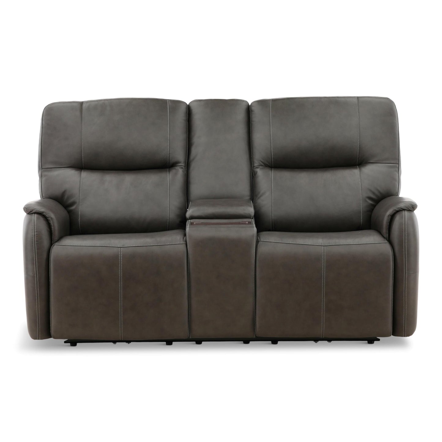 Walker Leather Power Reclining Console Loveseat