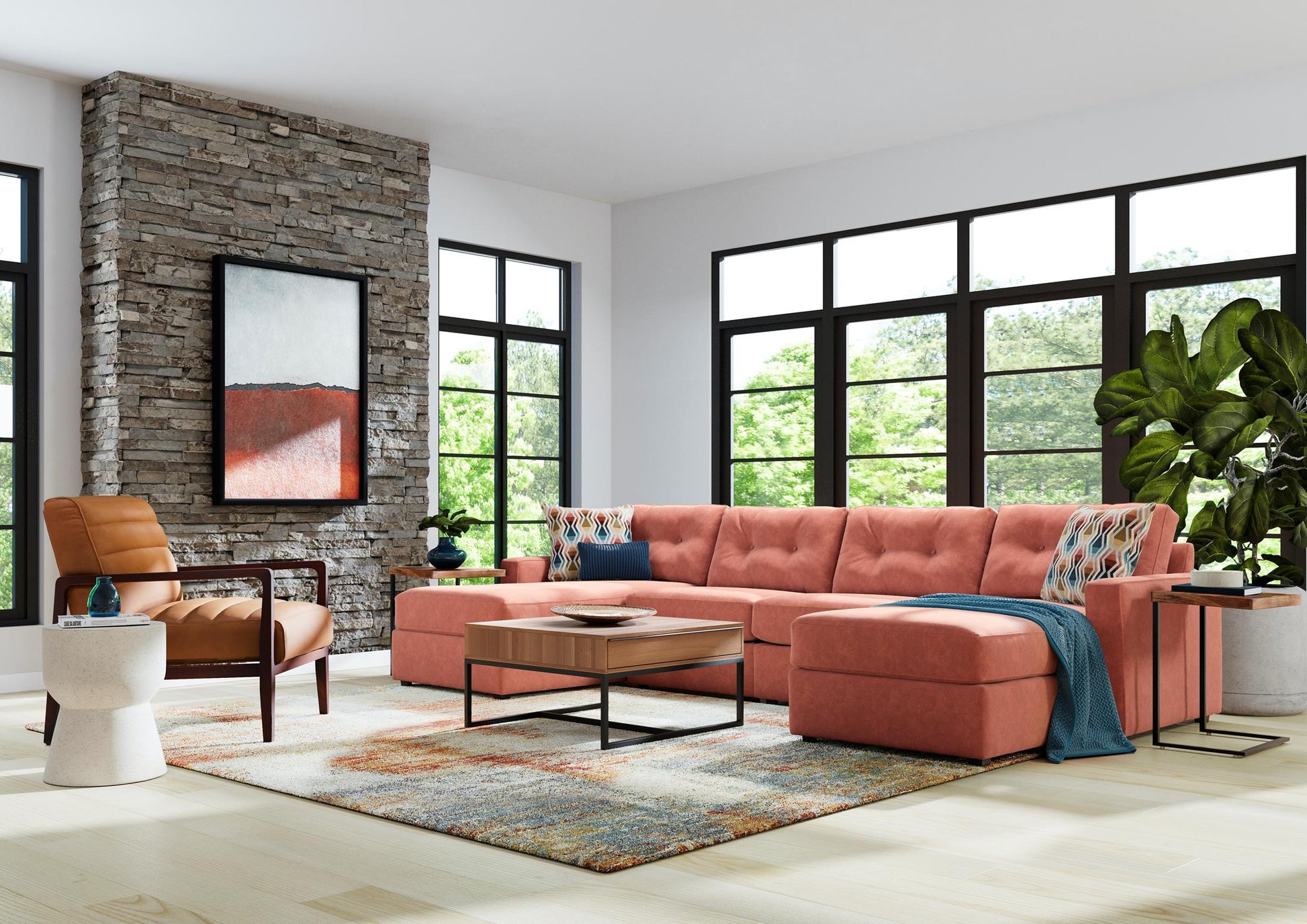 Modular One 4-Piece Sectional with Dual Chaise