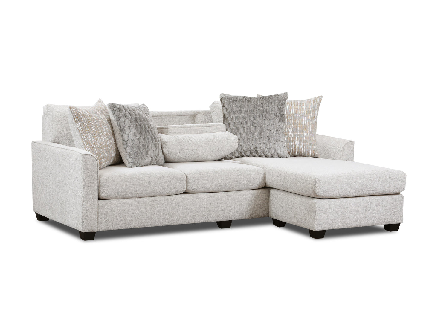 Forte Sofa Chaise with Drop-Down Table Cream