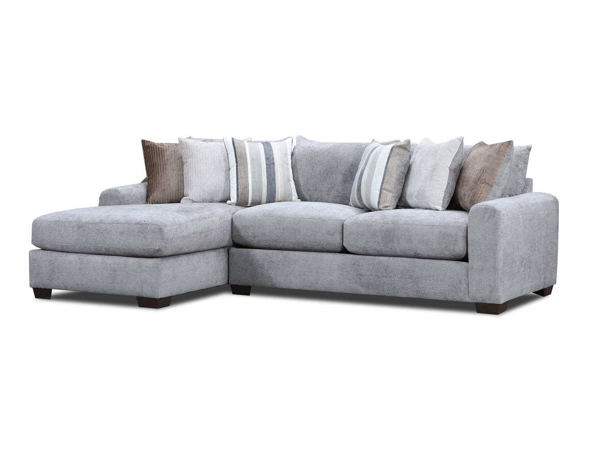 Jacqueline 2-Piece Sectional Chaise Left-Facing Charcoal