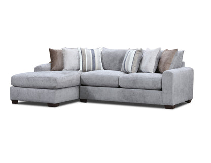 Jacqueline 2-Piece Sectional Chaise Left-Facing Charcoal