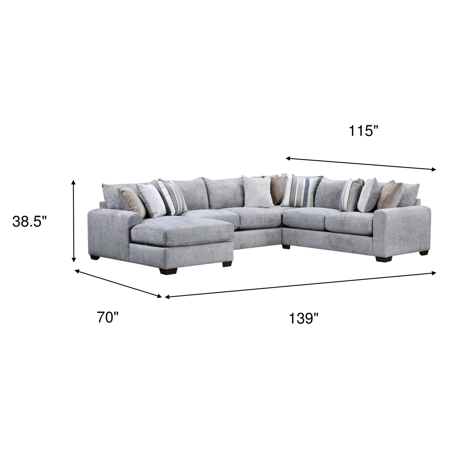 3 pc lsf chaise sectional