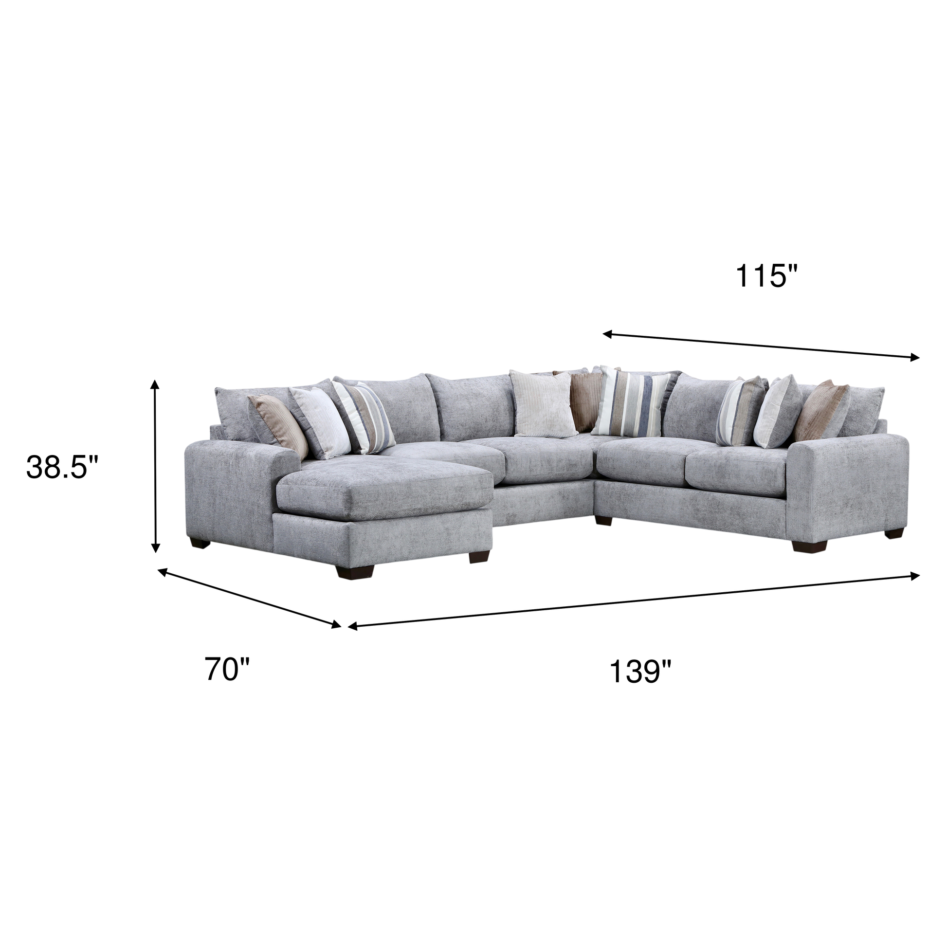 3 pc lsf chaise sectional