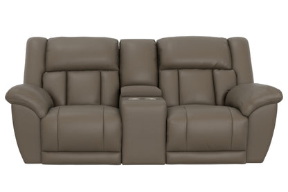 Hugo Power Reclining Console Loveseat Taupe