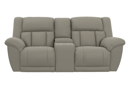 Hugo Power Reclining Console Loveseat Smoke