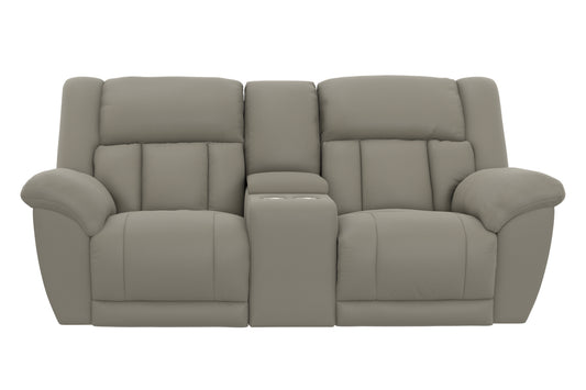 Hugo Power Reclining Console Loveseat Smoke