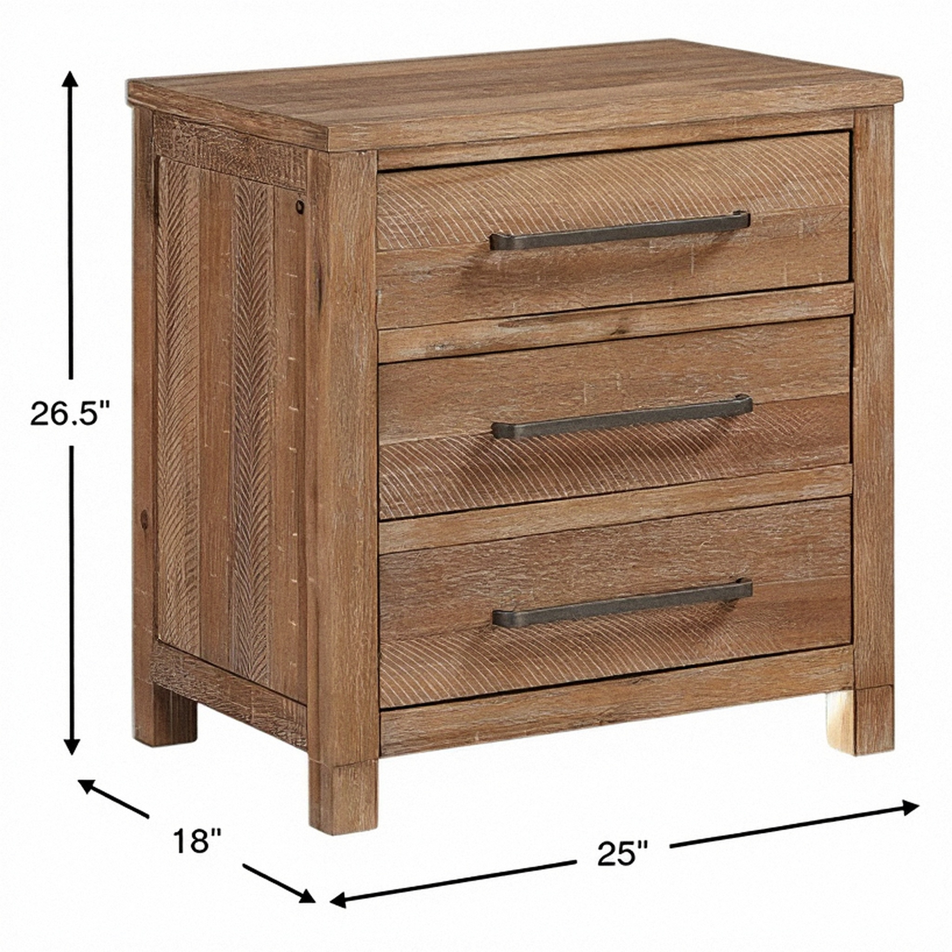 Cayman 3 drawer nightstand