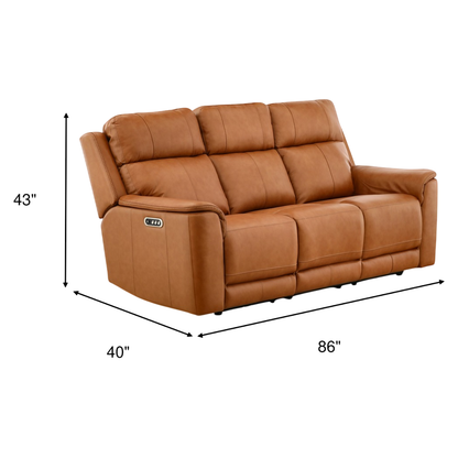 Samarah Power Reclining Leather Sofa
