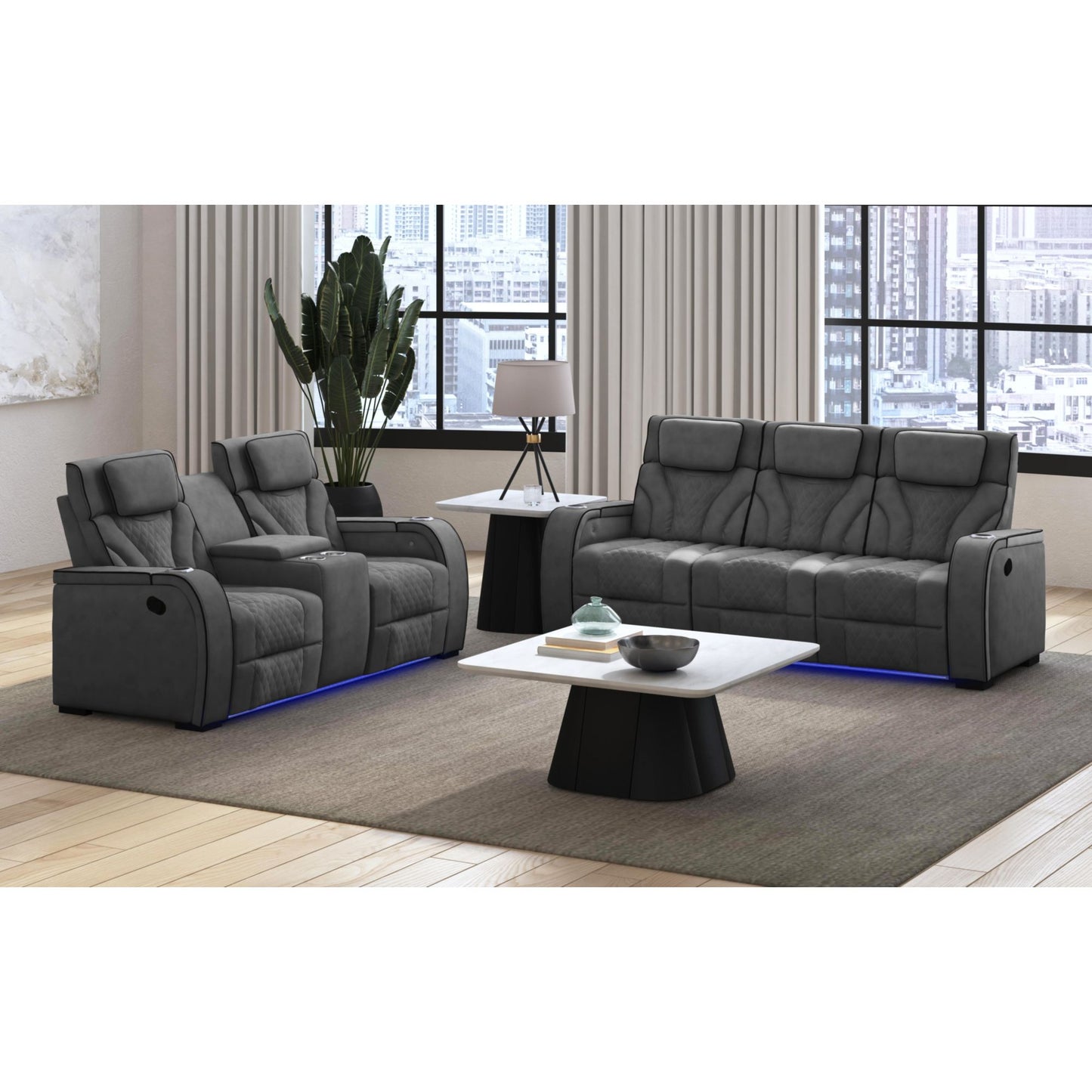 Morgan Reclining Sofa with Drop-Down Table