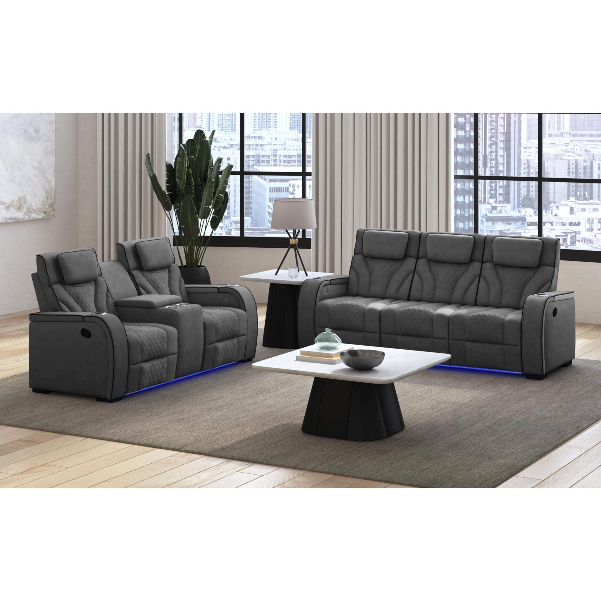 Morgan Reclining Sofa with Drop-Down Table
