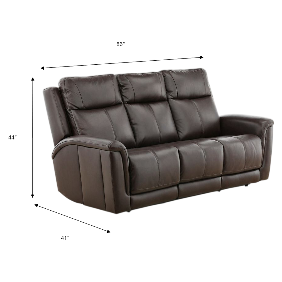 Flexsteel Trey Leather Power Reclining Sofa with Drop-Down Table