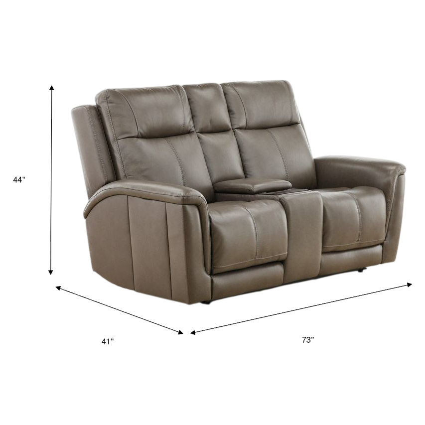 Flexsteel Trey Leather Power Reclining Console Loveseat