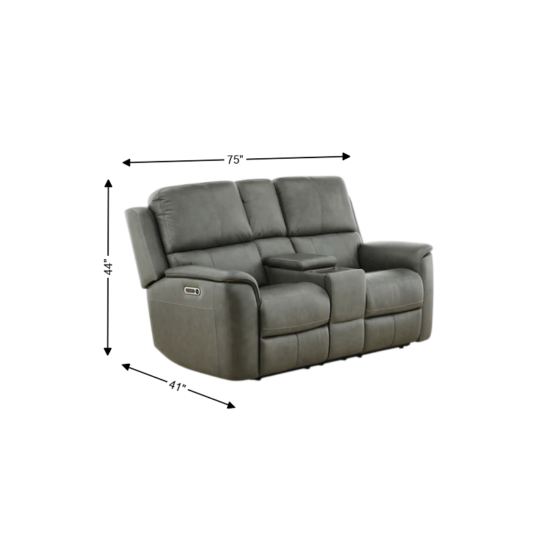 Flexsteel Grayson Leather Power Reclining Console Loveseat