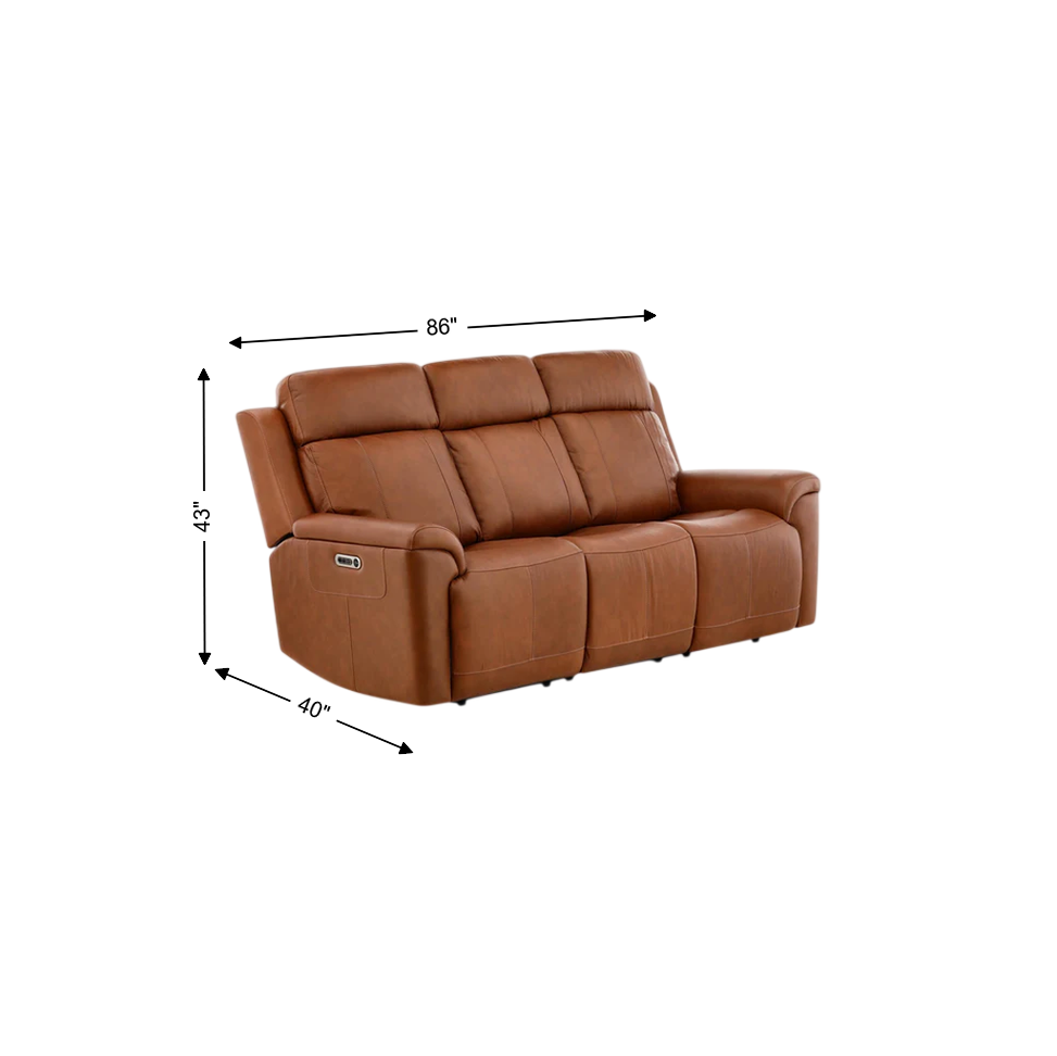 Flexsteel Adrian Leather Power Sofa with Drop Down Table