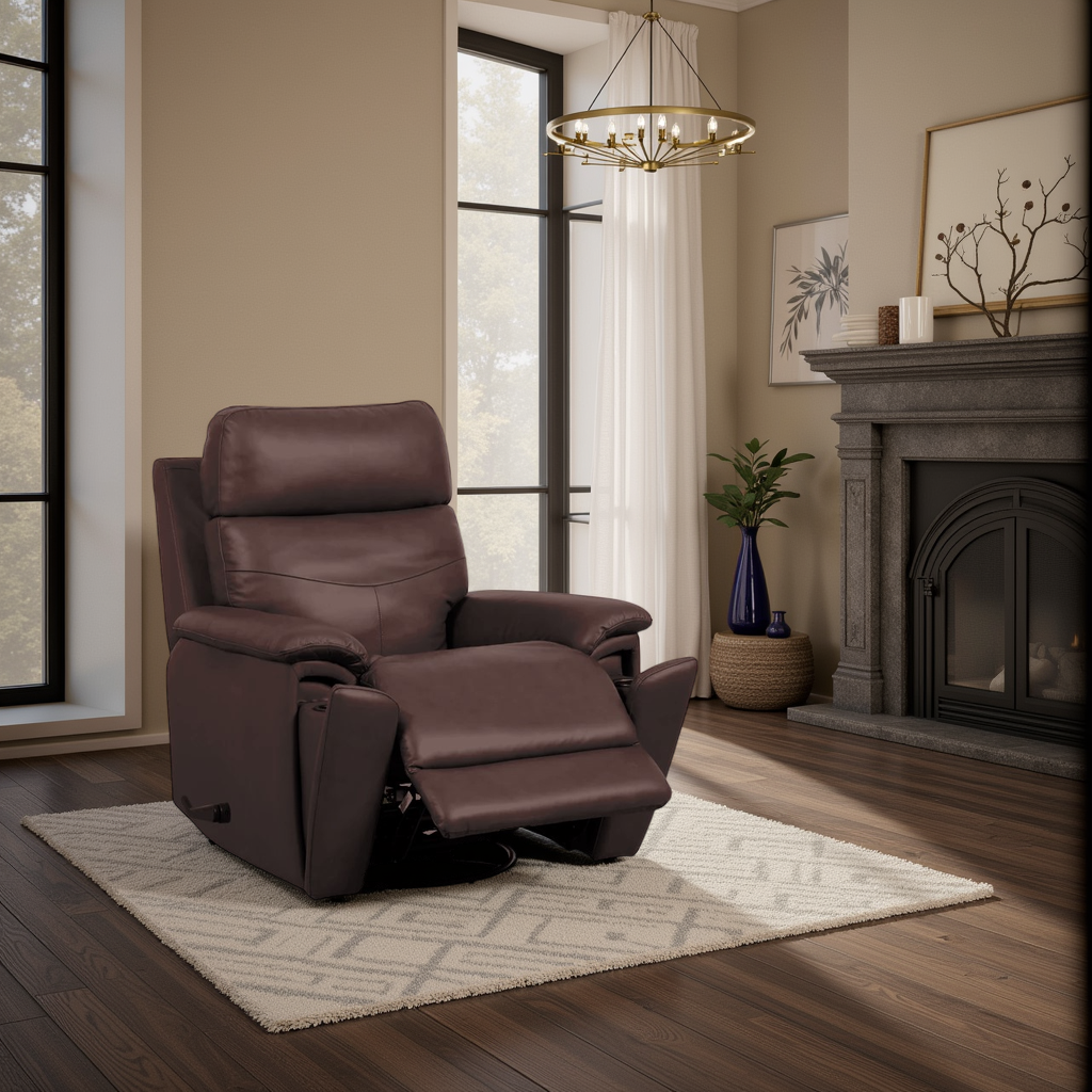 Flexsteel Refined Perfect Match Leather Swivel Gliding Recliner