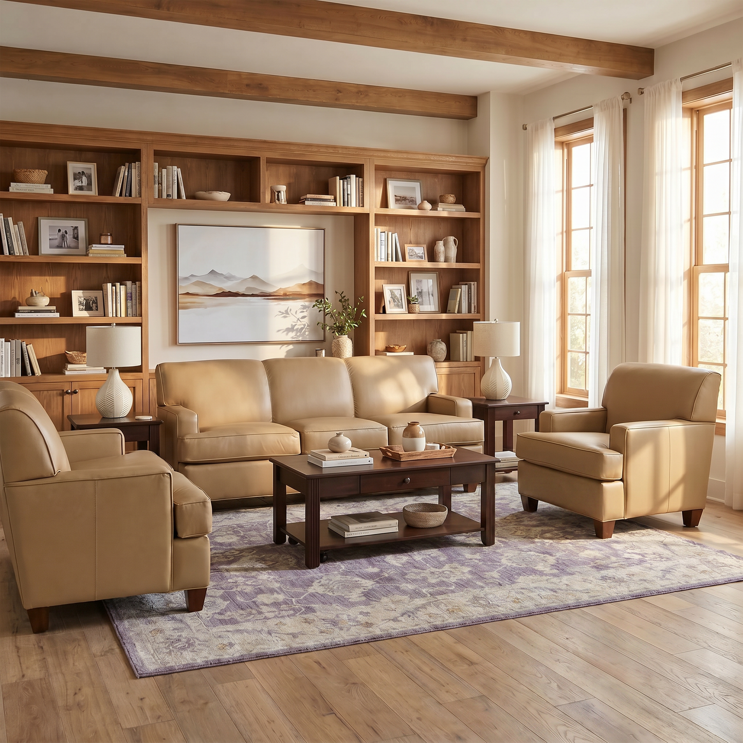 Flexsteel Lonsdale II Leather Ottoman