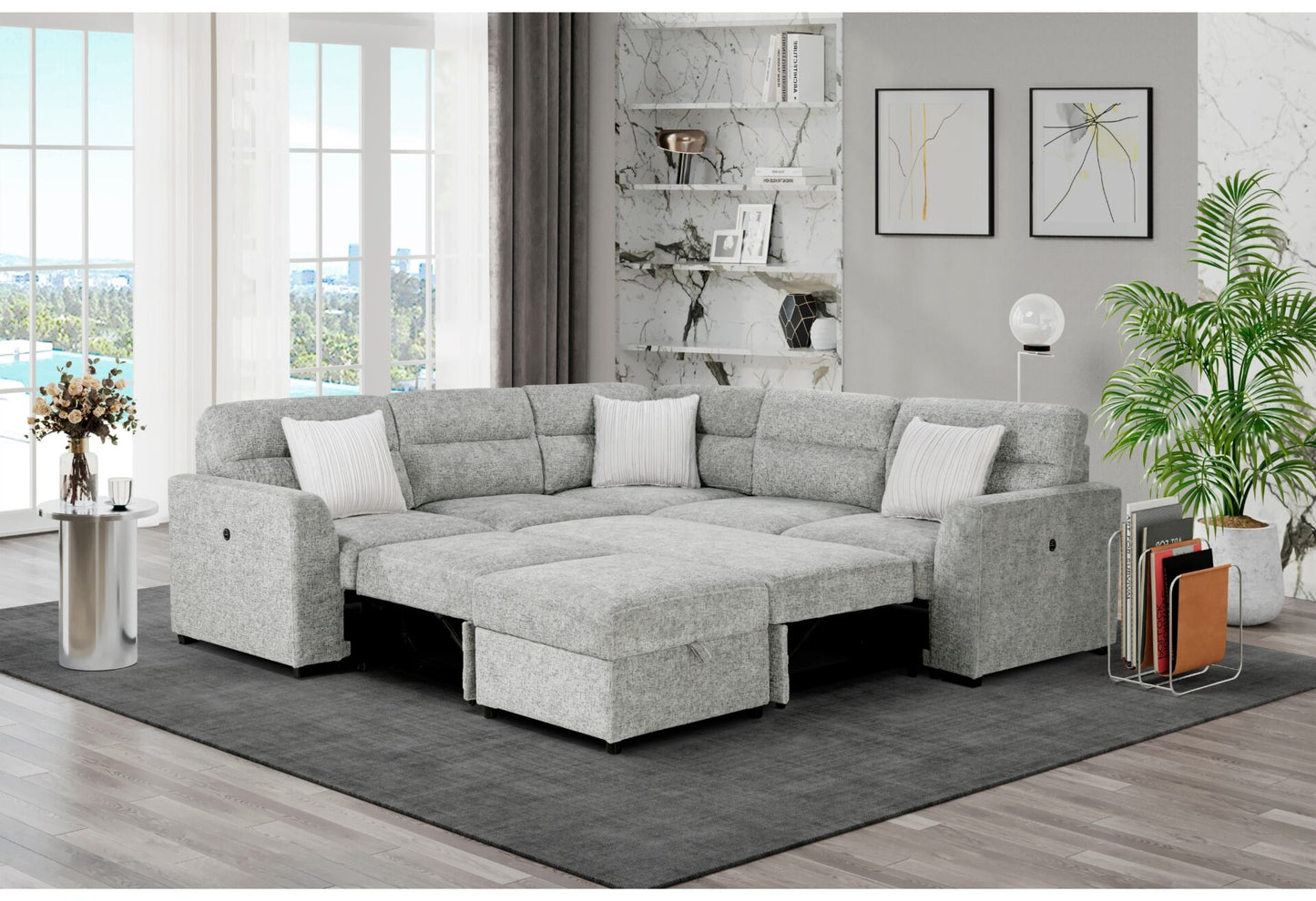 Bellerose 5-Piece Sectional with Pullout Sleeper