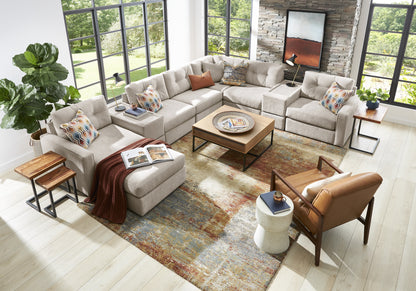 Modular One Left-Facing 8-Piece Sectional Chaise with E-Console