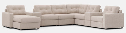 Modular One Left-Facing 8-Piece Sectional Chaise with E-Console
