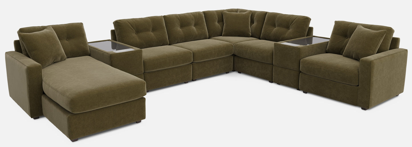 Modular One 8-Piece Sectional Chaise with E-Console