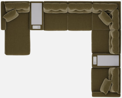 Modular One 8-Piece Sectional Chaise with E-Console