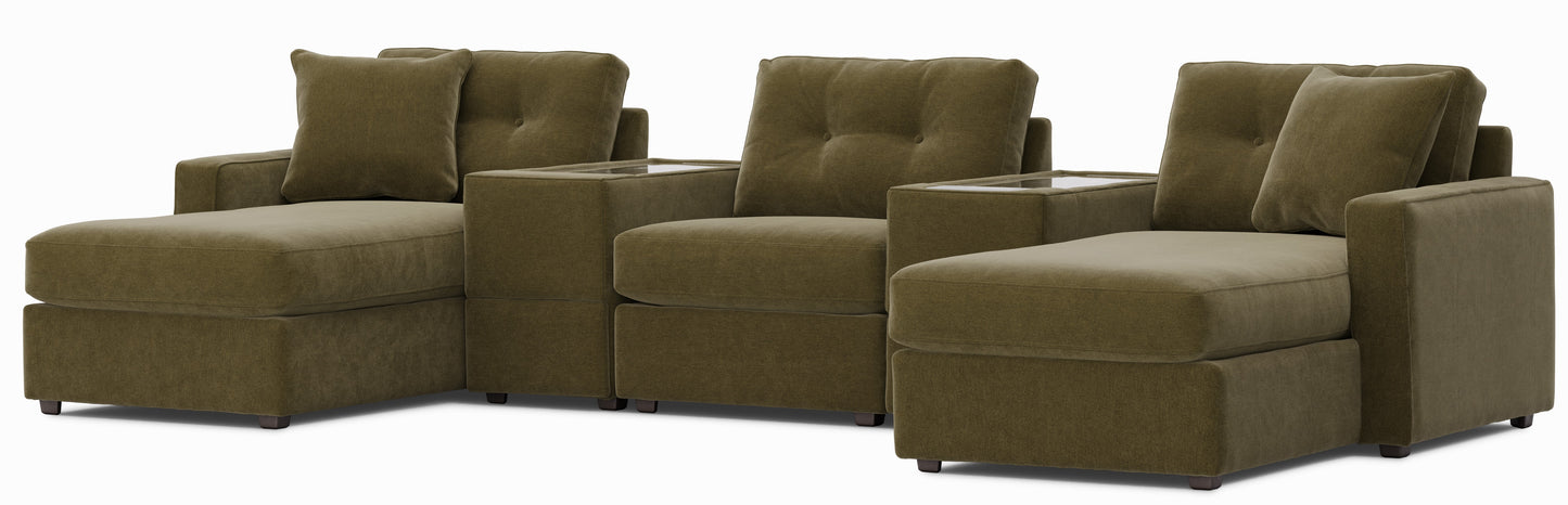 Modular One 5-Piece Dual Chaise Sectional with E-Console