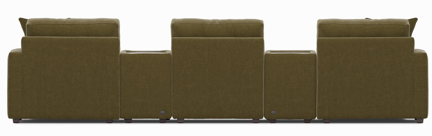 Modular One 5-Piece Dual Chaise Sectional with E-Console