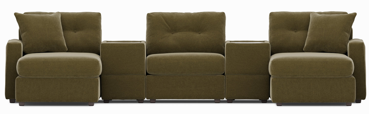 Modular One 5-Piece Dual Chaise Sectional with E-Console