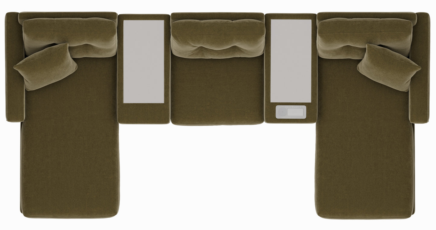 Modular One 5-Piece Dual Chaise Sectional with E-Console