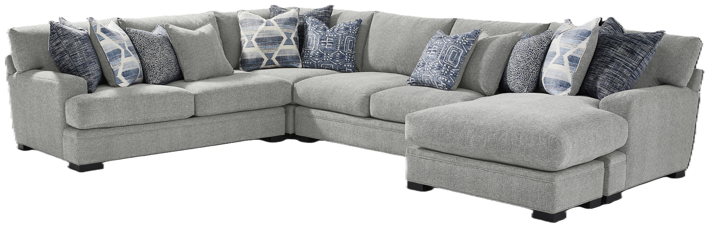 Monaco 4-Piece Sectional Left-Facing Silver