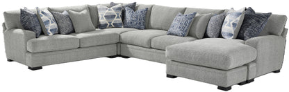 Monaco 4-Piece Sectional Left-Facing Silver