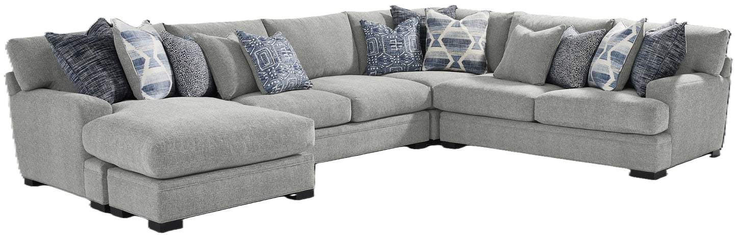 Monaco 4-Piece Sectional Right-Facing Silver