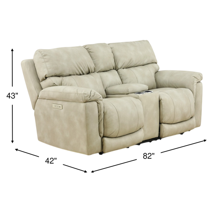 Gale Triple Power Reclining Console Loveseat