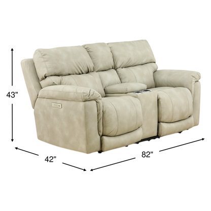 Gale Triple Power Reclining Console Loveseat