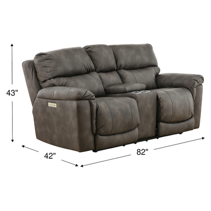 Gale Triple Power Reclining Console Loveseat