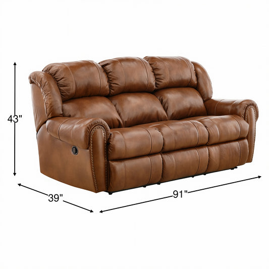 Falynn Leather Reclining Sofa - alternate view
