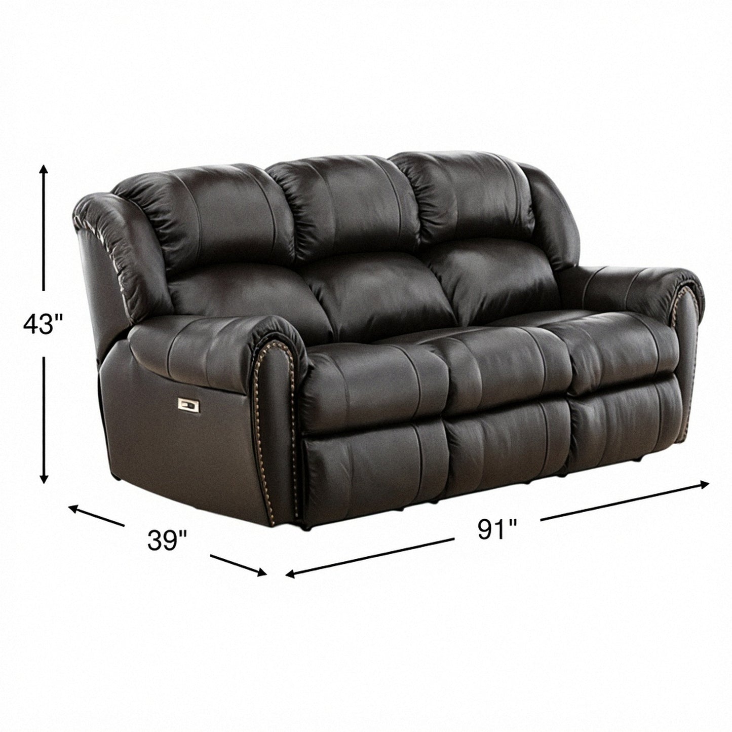 Falynn Leather Power Reclining Console Loveseat