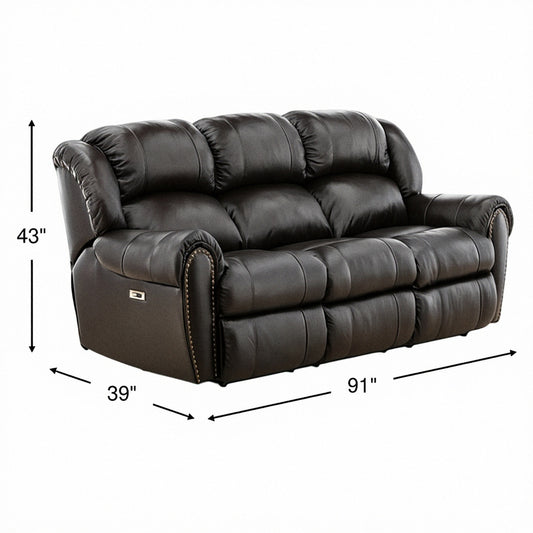 Falynn Leather Power Reclining Console Loveseat - alternate view