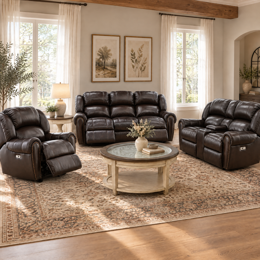 Falynn Leather Power Rocker Recliner - alternate view