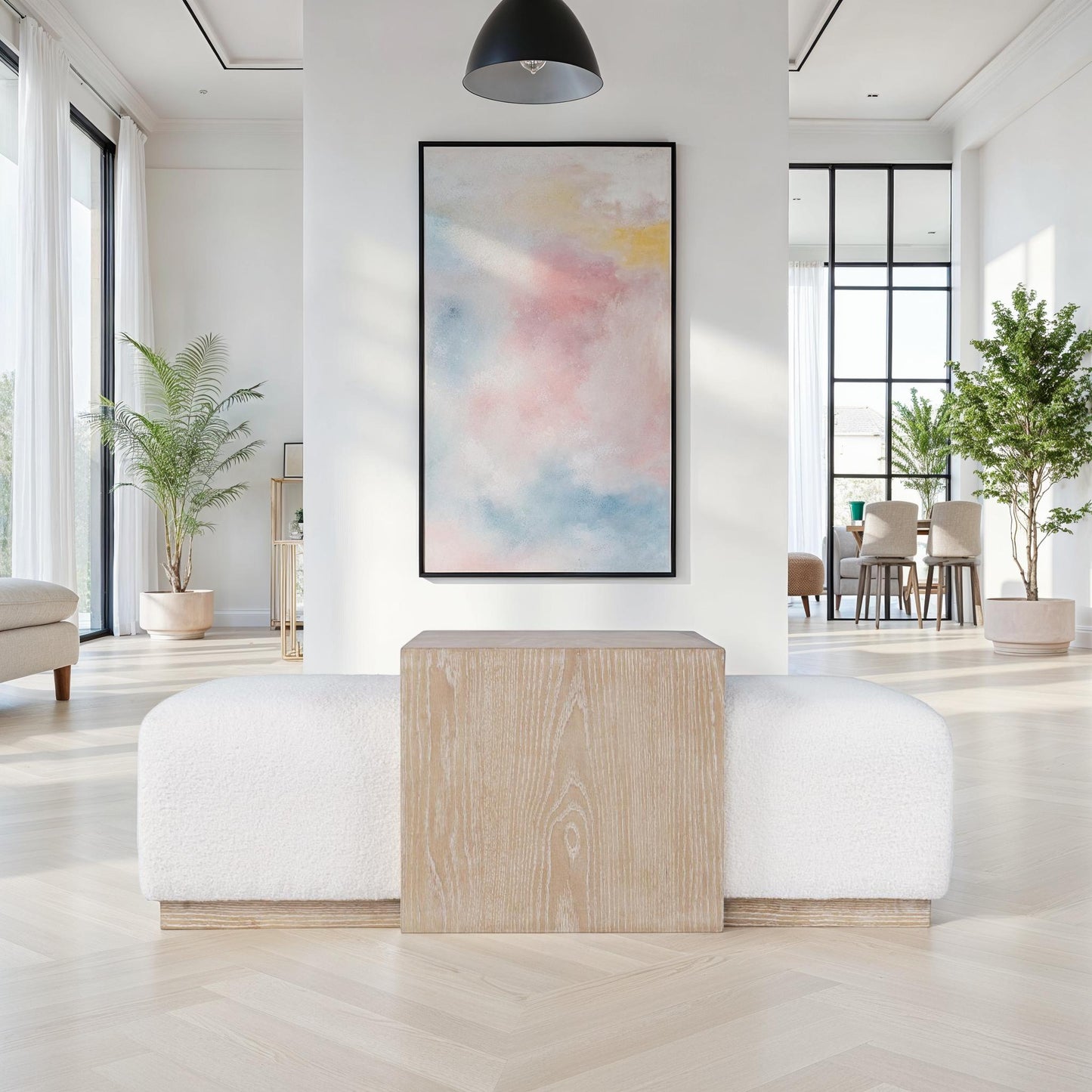 Boone Castered Cocktail Ottoman with Table