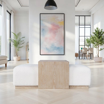 Boone Castered Cocktail Ottoman with Table