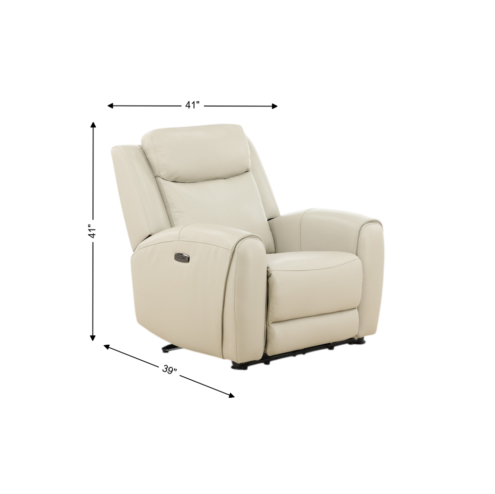 Lawrence Leather Power Recliner with Adjustable Headrest