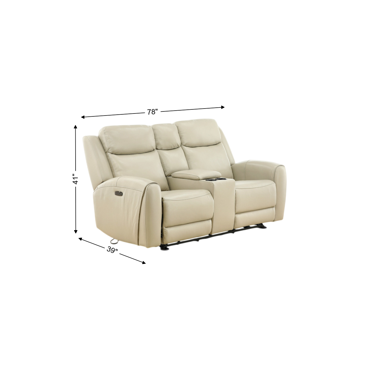 Lawrence Leather Power Reclining Loveseat