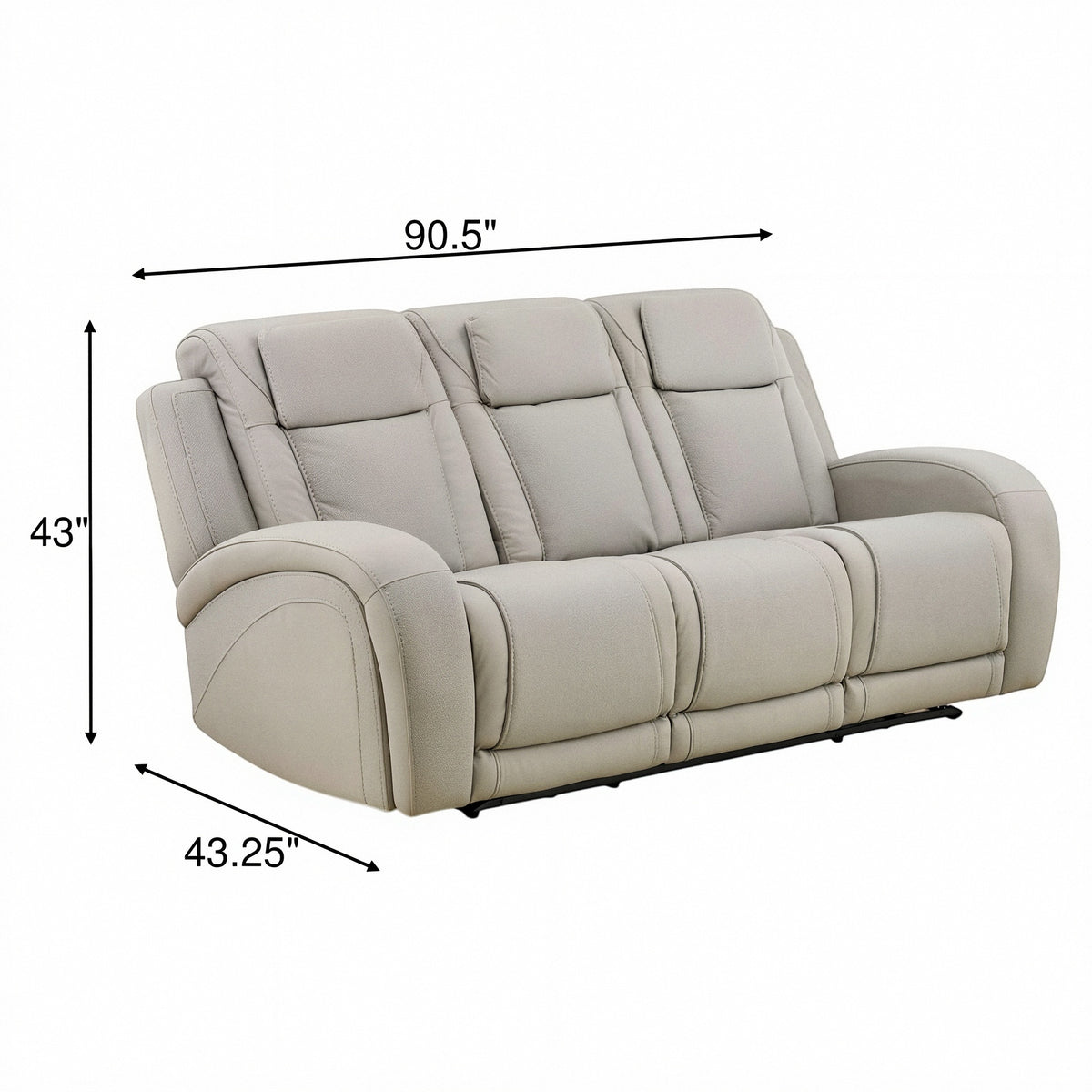 Phoenix Leather Power Reclining Sofa with Drop-Down Table