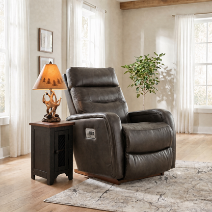 La-Z-Boy Baron Leather Power Rocker Recliner with Power Headrest