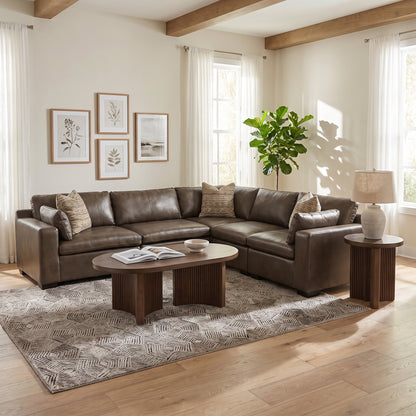 Amalfi 5-Piece Leather Modular Sectional