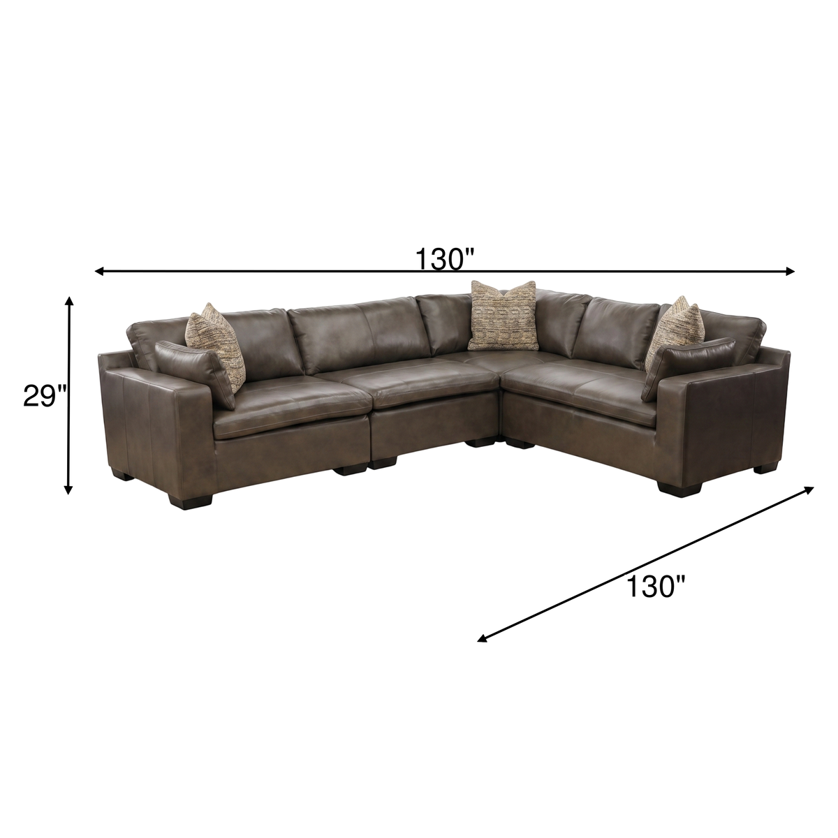 Amalfi 5-Piece Leather Modular Sectional