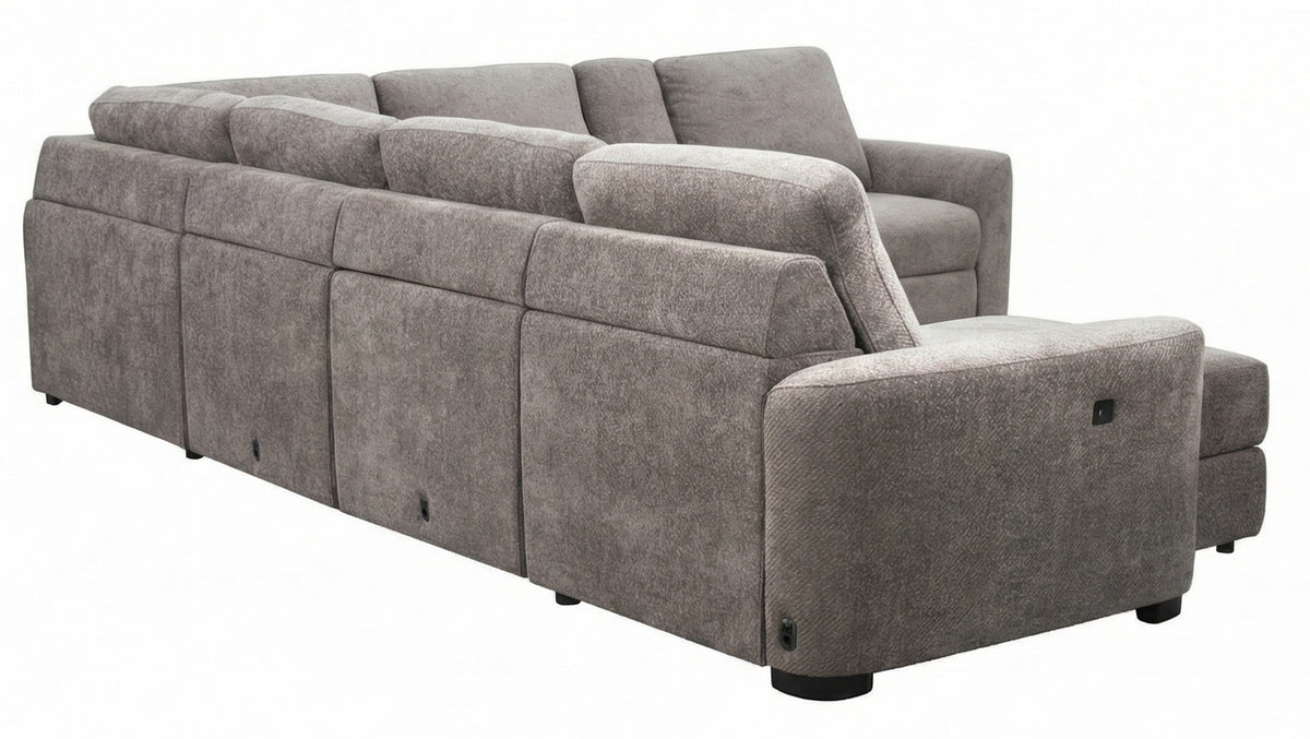 Zenith 6-Piece Power Reclining Sliding Seat Sectional Chaise