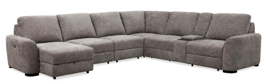 Zenith 6-Piece Power Reclining Sliding Seat Sectional Chaise