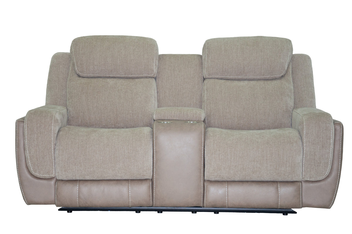 Xander Power Console Loveseat Sand